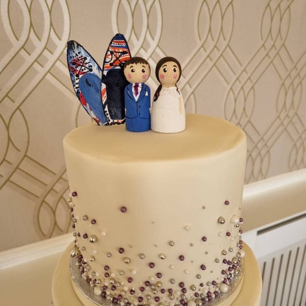 Bride and Groom Wedding Cake Topper Wedding Topper Peg Doll Family - Etsy