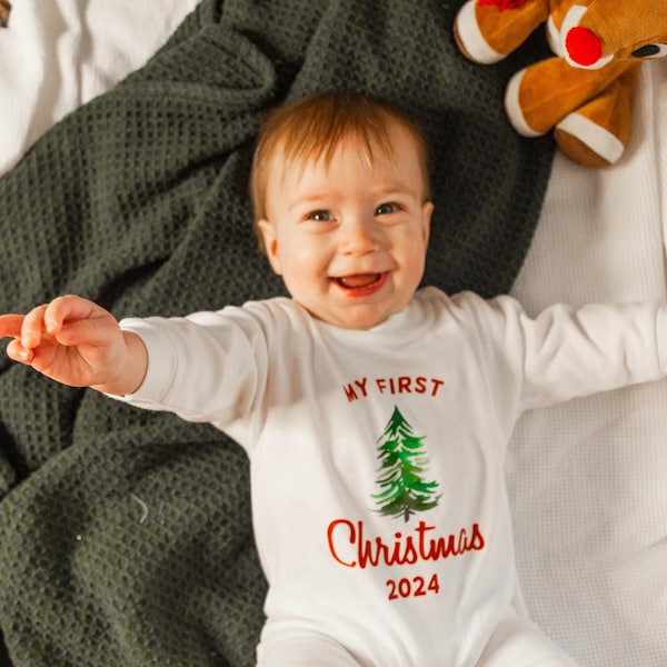 Baby 1st Christmas Romper. My 1st Christmas Outfit With Santa Hat ...