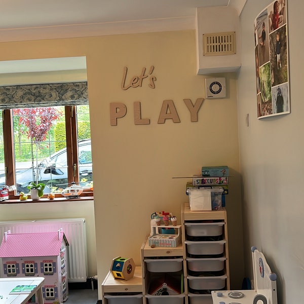 Let's PLAY Wall Sign - Children's Playroom Decor - Bedroom, Nursery Interior Wall Art Design - Etsy