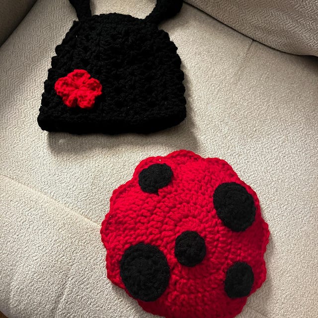 A customer's finished Ladybug and Bunny Newborn Crochet Patterns
