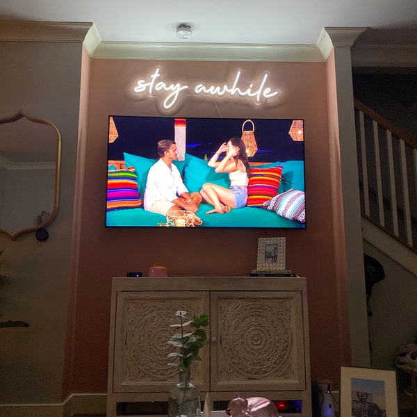 Stay Awhile Neon Sign - Custom Neon Sign Bedroom - LED Light up Sign - Etsy