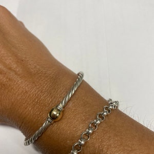 Cape Cod Twist Bracelet Made in Sterling Silver With a 14k Gold or ...