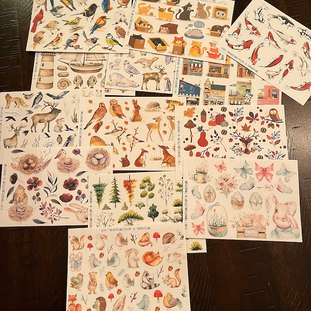 Vintage Inspired Forest Animals Planner Stickers, Tiny Animal Stickers,  Forest Animal Scrapbooking Stickers, Animal Ephemera. VT-138.