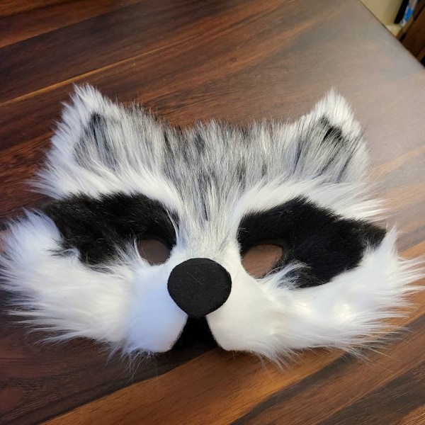 Faux Fur Raccoon Mask, Handmade - Etsy