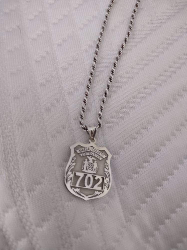 Police Officer Gifts, Police Gift, Police Badge, Personalized Police Badge Retirement Necklace with Any Number & Dept, Police Necklace