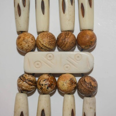 Buffalo Bone Spacer Beads For Jewelry Making - 4 Hole Choker Tribal Crafting