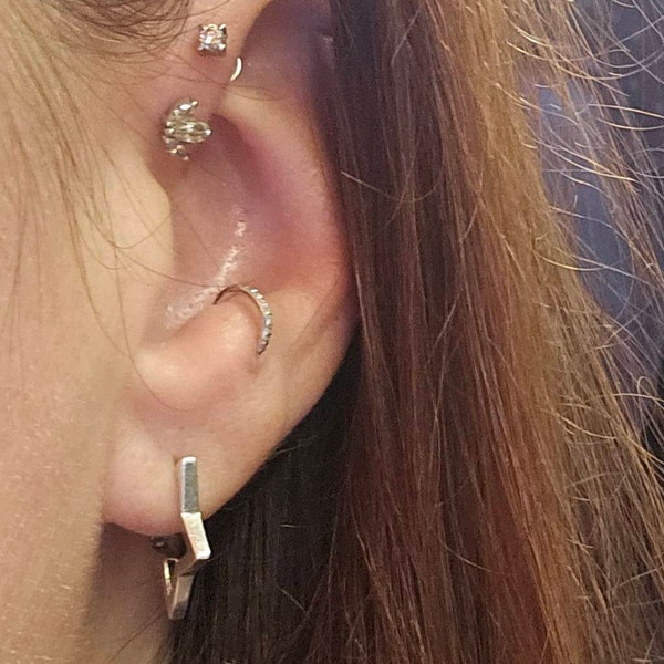 Easy to Use Titanium Piercing Jewelry Insertion Pin, Flat Back Earring ...