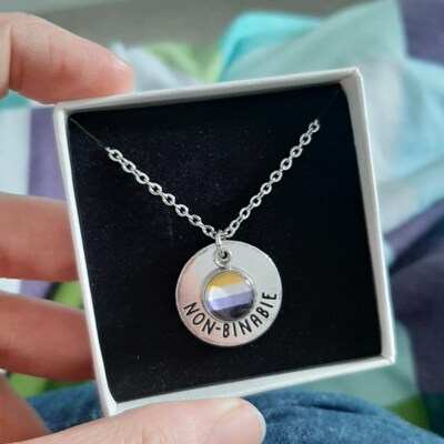 Signature Non Binary Necklace Personalise With a Name - Etsy UK