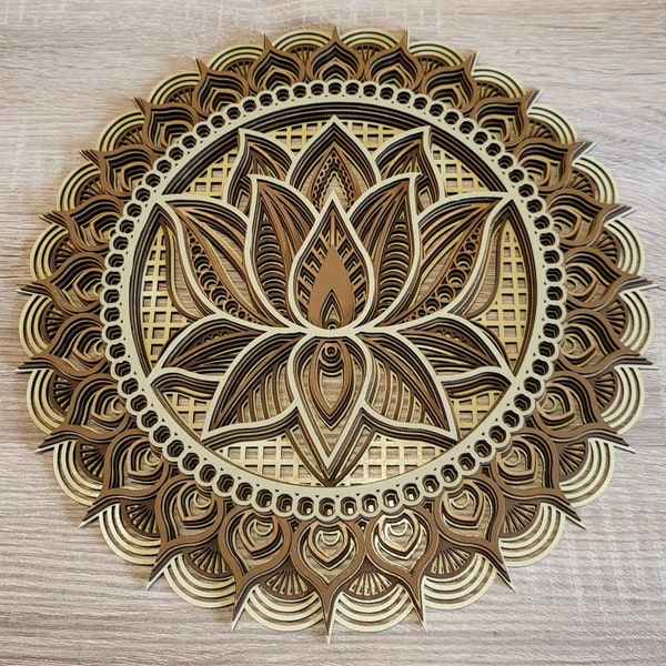 Multilayer Laser Cut DXF - MANDALA LOTUS - Mandala Svg Files for Cricut ...