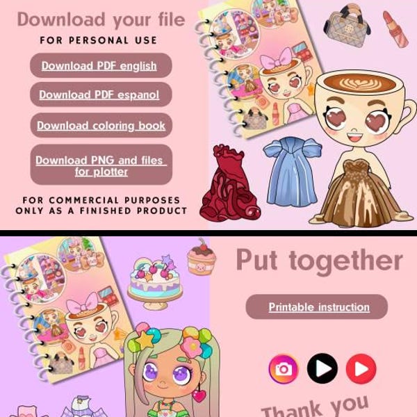 Ballerina Paper Doll House: Printable DIY Activity Book (digital ...
