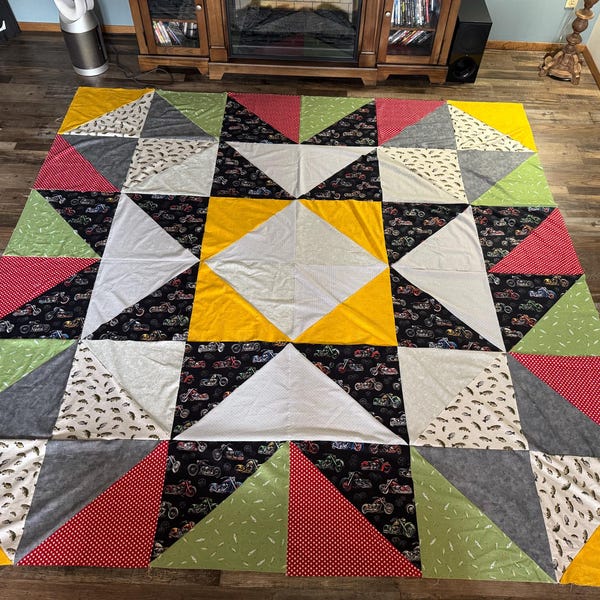 Large Memory Star Quilt Pattern - 4 Sizes - 72