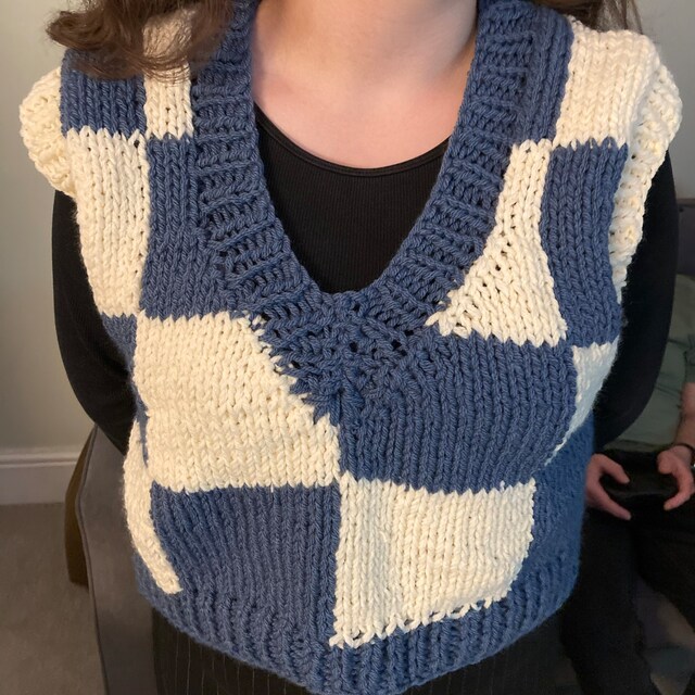 Knitting Pattern: Classic V-neck Vest, Comfortable Fit