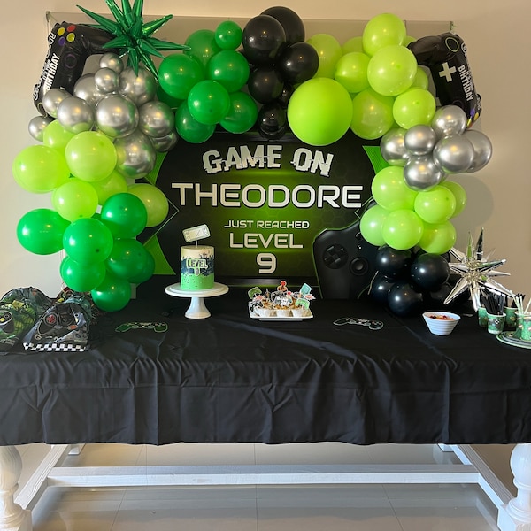 Gamer Wbackdrop Video Game Backdrop, Gamer Birthday, Gamer Sign, Video Game Party ...