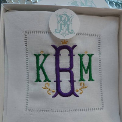 monogrammed mardi gras napkins