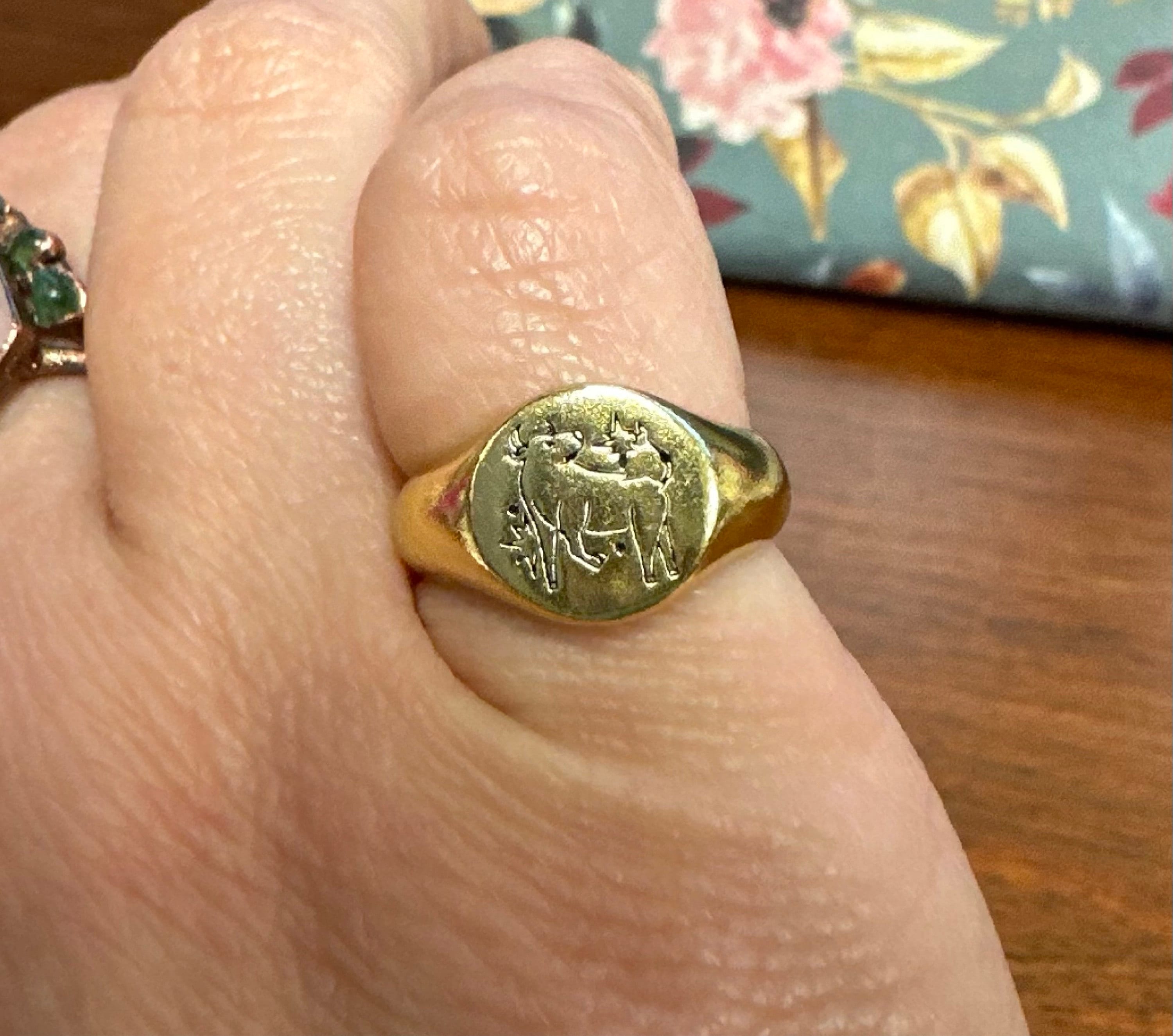 Custom Zodiac Signet Ring by Caitlyn Minimalist • Personalized Chunky Statement Ring • Celestial Jewelry • Best Friend Gift • RM77