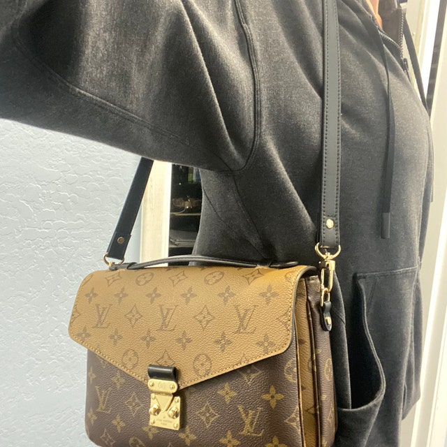 Black Leather Strap for Louis Vuitton Speedy, NeoNoe, Trevi, Metis etc -  3/4 inch (19mm) Wide - Adjustable Shoulder to Crossbody Lengths