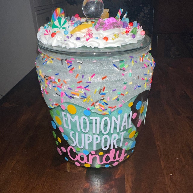 Emotional Support Glass Candy Jar – Love In The City Shop