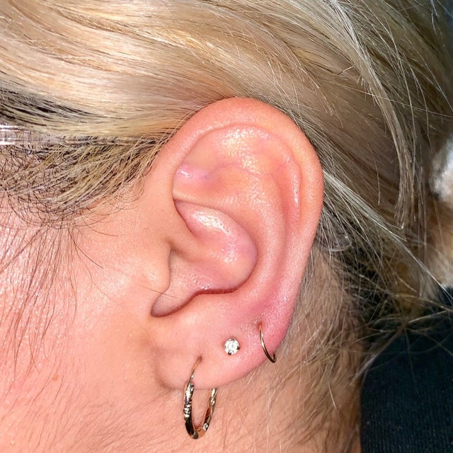 Small Sterling Silver Helix Hoops – 20 Gauge | Tiny Endless