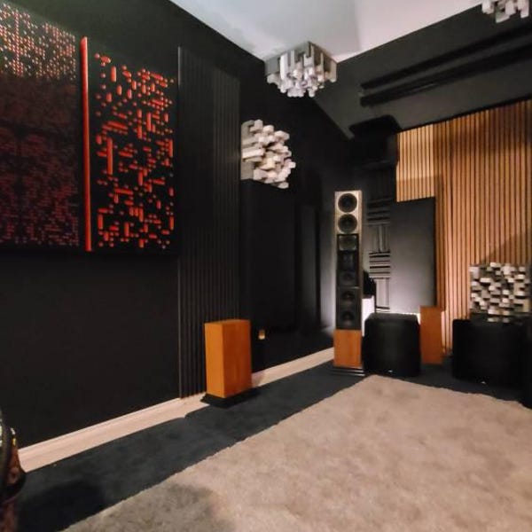 Acoustic Panel | Sound Panel Wall Art | Wood Acoustic Diffuser for Home ...