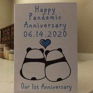 Panda-Jubiläumskarte „Love You“ – Süße Panda-Karte, 145x145 Mm, Mit Umschlag, Recycelt