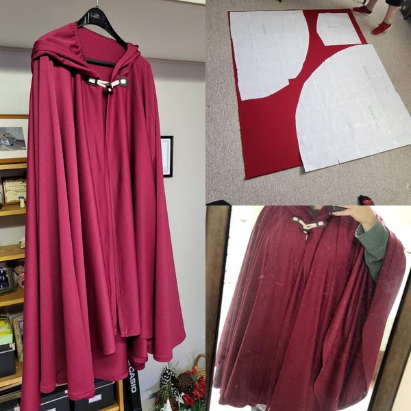 Hooded Circle Capes Sewing Pattern: Cosplay Cape Pack XS-4XL (PDF ...
