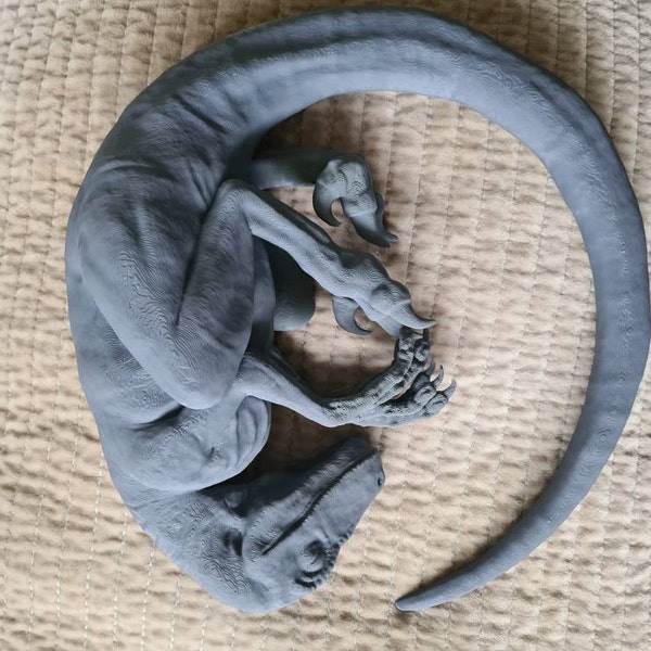 Sleeping Baby Velociraptor Art - Dinosaur - 3D Printed - Multiple ...