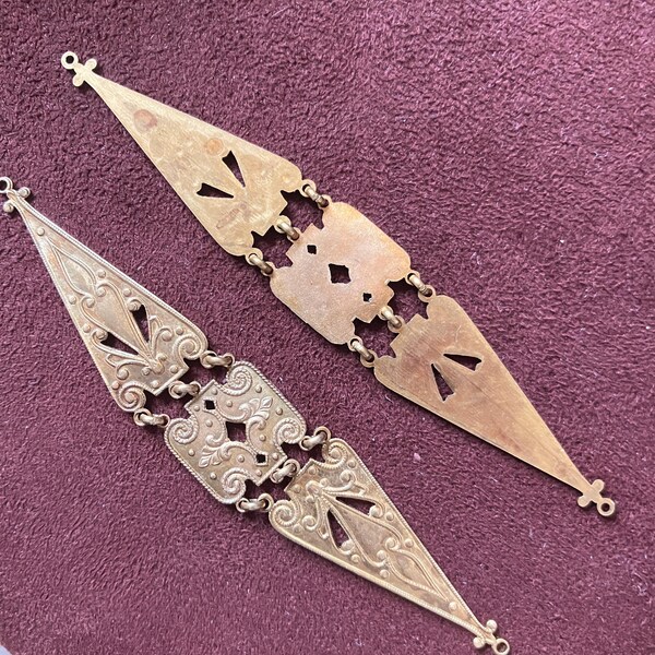 Pair Brass Filigree Chandelier Earring Findings