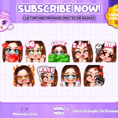 6x Custom Emotes Emojis Sub Emotes for Twitch Youtube - Etsy