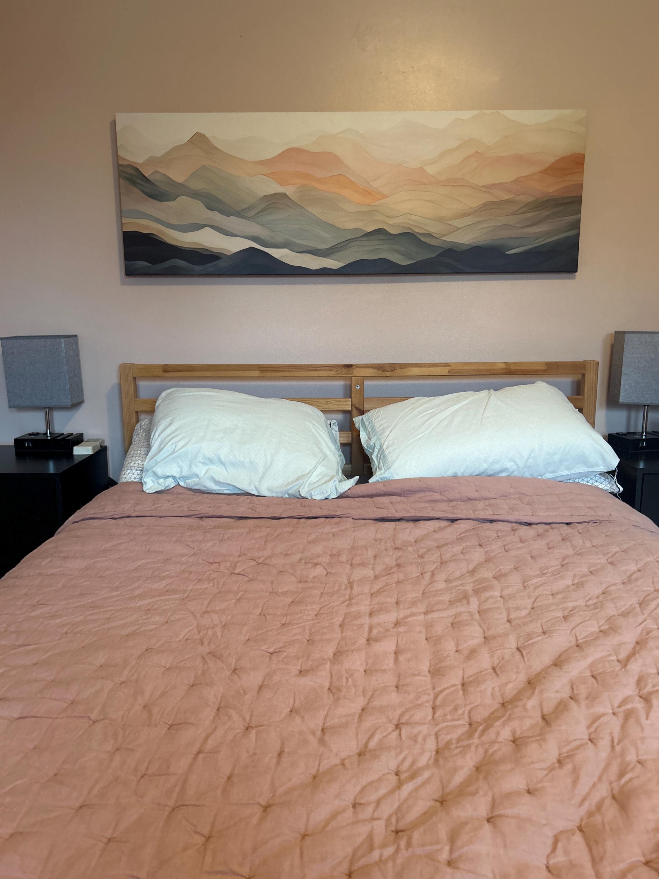 Abstract Mountains Canvas Print | Minimal Neutral Pastel Wall Art | Modern Living Room Artwork | Above Bed Decor | #200