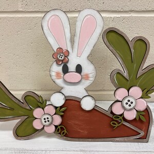 Shelf Sitters Spring Easter Bunny Sign Glowforge Laser Ready SVG ...