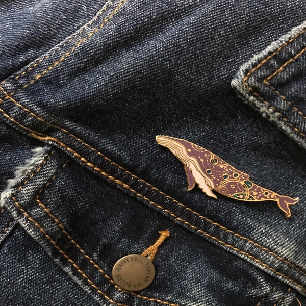 Orbital Humpback Space Whale Enamel Pin - Etsy