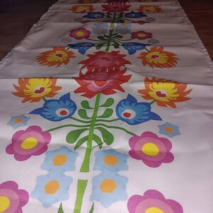 Polish Folk Art Floral Colorful Table Runner (cotton Twill) - Etsy