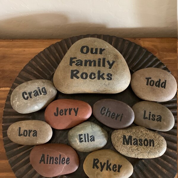 Our Family Rocks-personalized Family Stones-engraved Name Rocks-god ...
