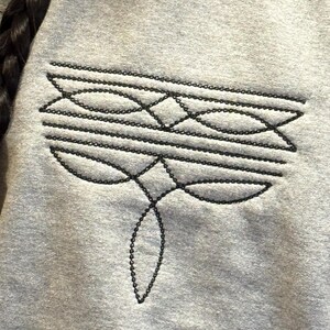 ウエスタンブーツステッチ刺繍デザイン、機械刺繍デザイン、4サイズ