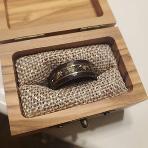 Meteorite Ring Hammered Gold Leaf Black Hammered Mens Wedding - Etsy