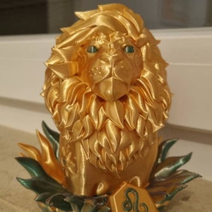 3Dプリントの獅子座のライオン像：光沢のある室内装飾ギフト - Etsy 日本