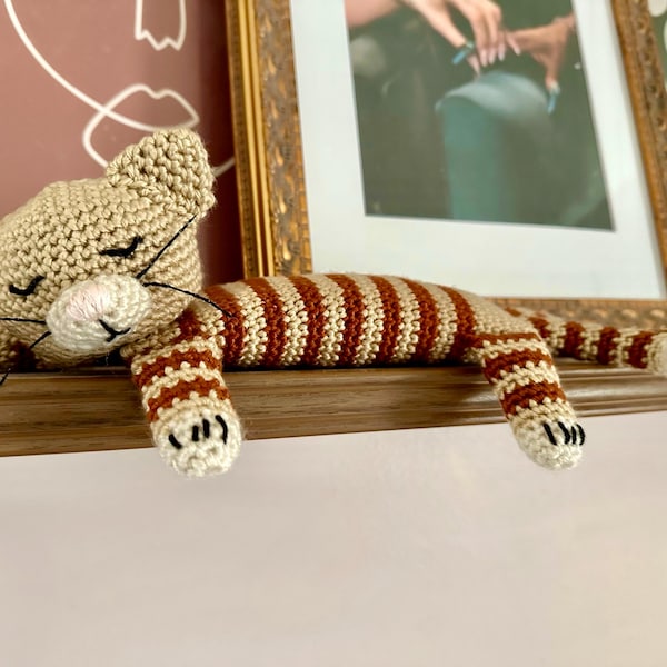 Stiped Cat Pattern Crochet Cat Pattern – Sleepy Striped Amigurumi Kitty, Easy PDF Tutorial ...