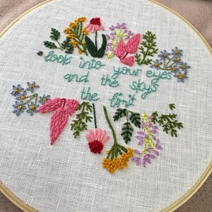 Customisable Quote Beginners Embroidery Pattern, Floral  display picture 3
