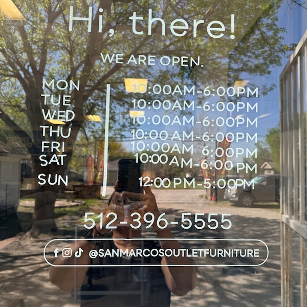 Rvus Sticker Custom Storefront Hours Vinyl Decal | Business Window Sticker - Etsy