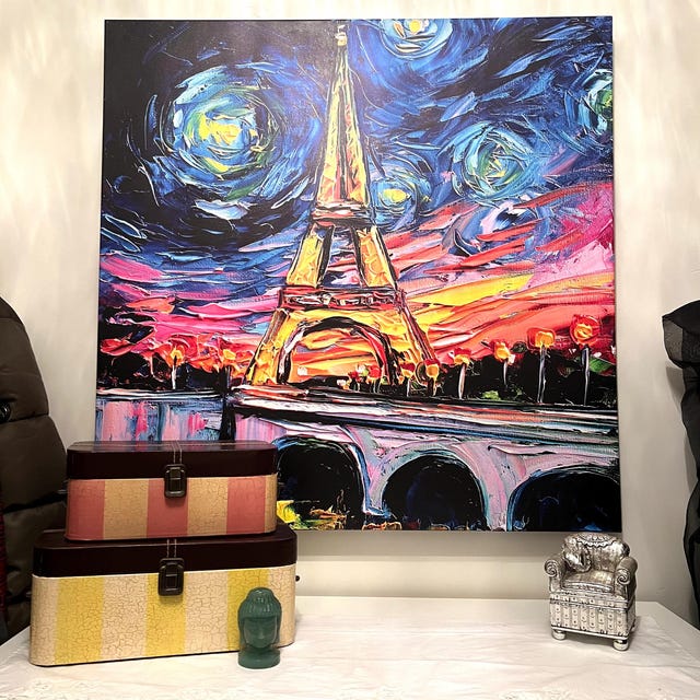 Starry Night In Paris - Oil on Canvas