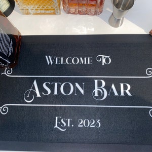 Personalised Any Text Beer Mat Label Bar Runner Ideal Home Pub Caf&eacute; Occasion 66