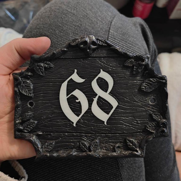 Gothic House Number Sign | Custom Front Door Plaque | Witchy Outdoor Porch Decor - Etsy UK