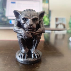 Gothic Imp Gargoyle, Small Irving in Blackened Iron, Cast