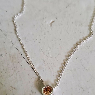 Dainty Birth Stone Necklace, Tiny Birthstone Jewelry, Peridot Necklace ...