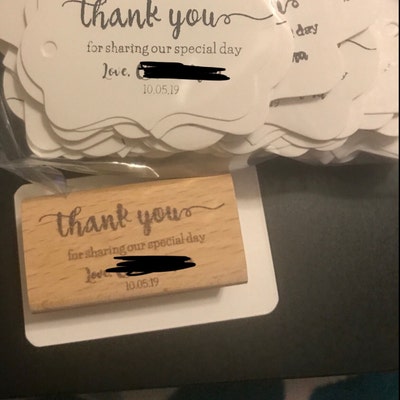 Wedding Rubber Stamp Custom Thank You Stamp Wedding Favor - Etsy