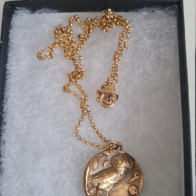 Athena Owl Necklace Ancient Greek Coin Reproduction Greek Mythology ...