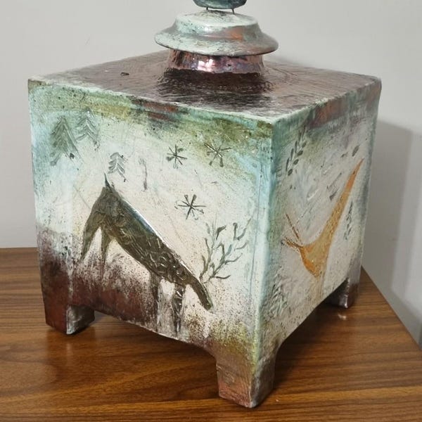 Urne Funéraire En Raku Bleue - Etsy