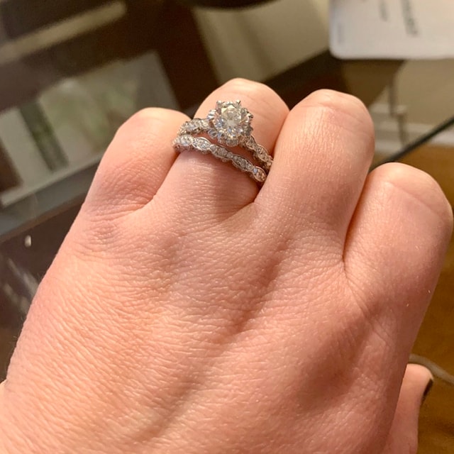 user_ced68de5出品　3点セット　ジュリアン 3ct Round Moissanite & CZ 14K White Gold Over Solid Silver