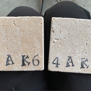 Personalized Customer Travel Decor Airport Code Travertine Coasters Set of 4 Mothers Day Gifts Mothers Day Gifts