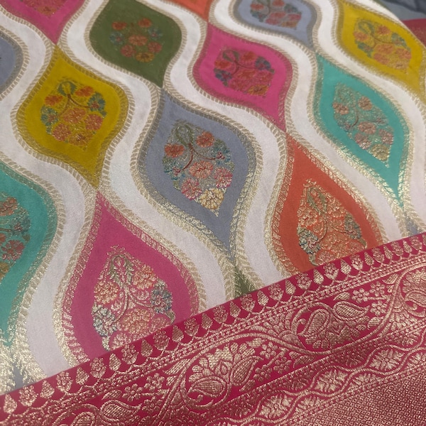 Green/Red Color Gharchola Saree